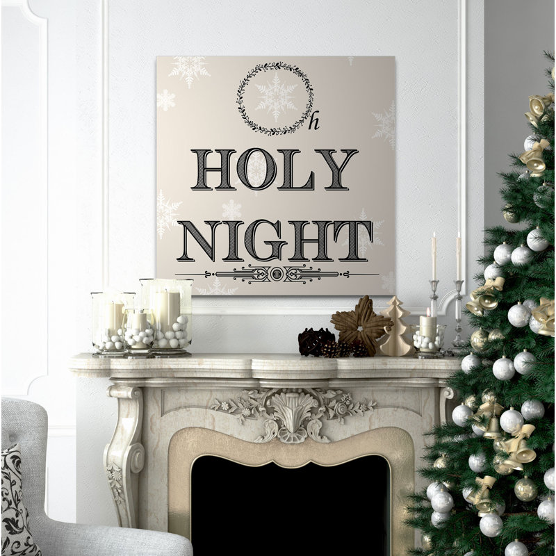 « oh sainte nuit », art textuel, H 32 po x l 32 po x P 1,5 po, Toile tendue