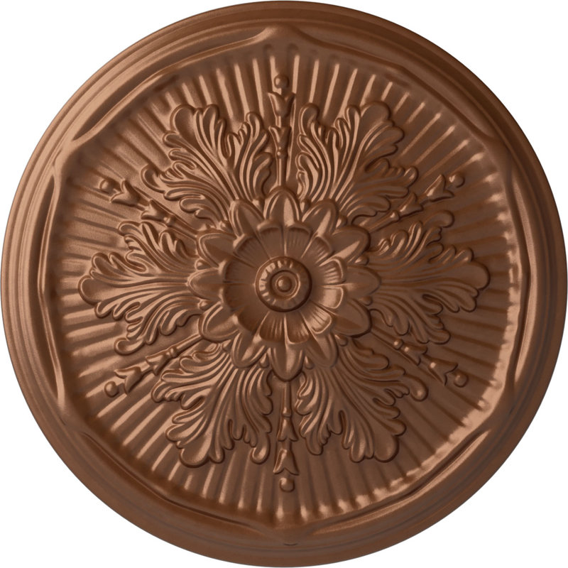 Médaillon de plafond Luton de 21 po x P 2 po (convient aux auvents jusqu'à 3 1/2 po), Cuivre poli