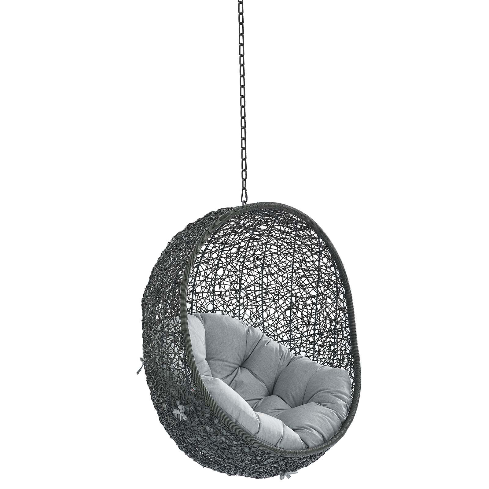 Modway Hide Sunbrella Fabric Swing Outdoor Patio Lounge Chair without Stand, Gray