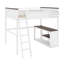 Grand lit mezzanine avec bureau, tablette et port USB