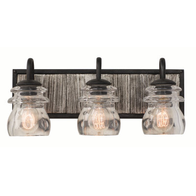 Bainbridge 3 LT Black Iron Vanity Light Kalco