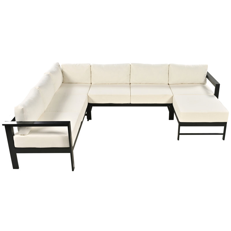 U-Shaped Multi-Person Outdoor Sofa Set, Suitable For Gardens, Backyards, And Balconies
