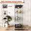 Vitrine 1316,5 moderne en verre trempé noir de 47,01 po de hauteur avec installation rapide et éclairage personnalisable, idéale pour la chambre à coucher-1805177316