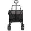 Chariot pliable multifonctionnel avec chariot pivotant et poussoir avec poignée rotative et roues tout-terrain à 360 ° - Conception robuste et réglable, grande capacité de transport, d'épicerie et d'utilisation extérieure, noir-gris