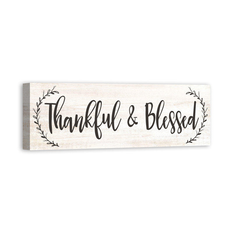 «Thankful & Blessed», reproduction sur toile