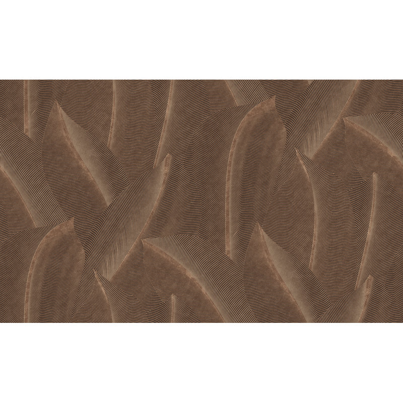 Allure Leaf Brown Wallpaper