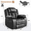 Fauteuil inclinable manuel en faux cuir à chevrons Black Wave-133402957