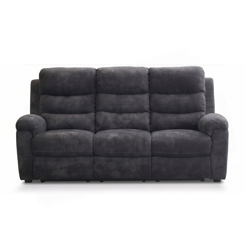 Ensemble de canapés relax manuels 2 pièces, canapé 3 places + causeuse 2 places, gris foncé