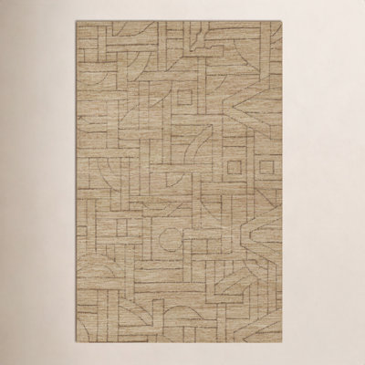 Ann-Sophie Natural Hand-Tufted Geometric Wool Rug
