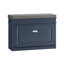 Banc de rangement en bois bleu avec tiroirs et tiroirs - Banc de hall d'entrée rembourré avec rangement pour le couloir, la chambre à coucher, H 20,47 po x l 29,53 po x P 9,45 po