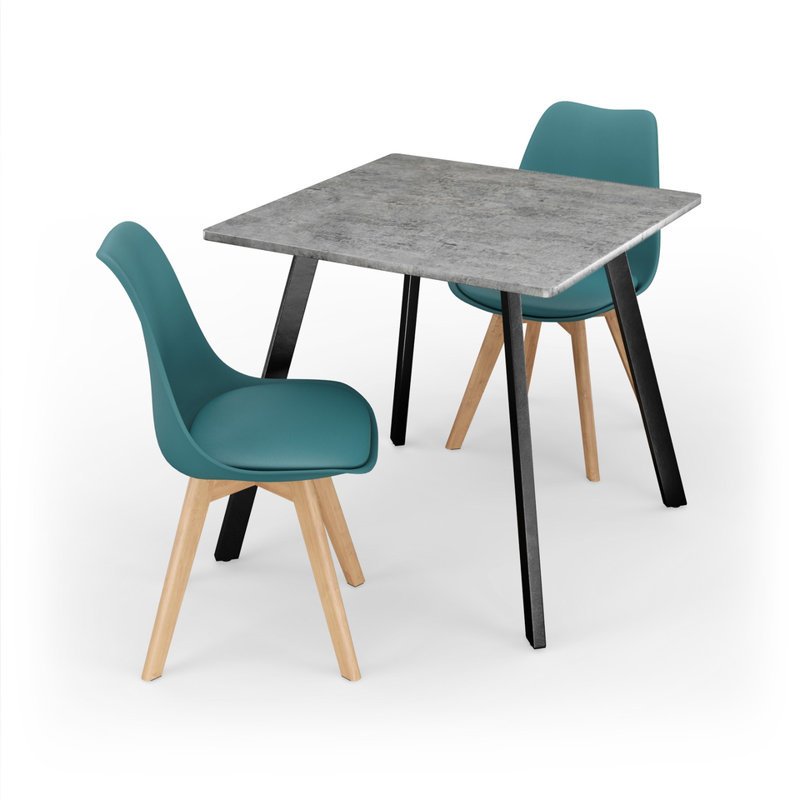 2 - Person Dining Set, Concrete / Ocean