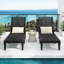 Ensemble de 2 chaises longues d'extérieur à dossier réglable, résistantes aux intempéries et portables pour la détente au bord de la piscine ou dans le jardin-371008871