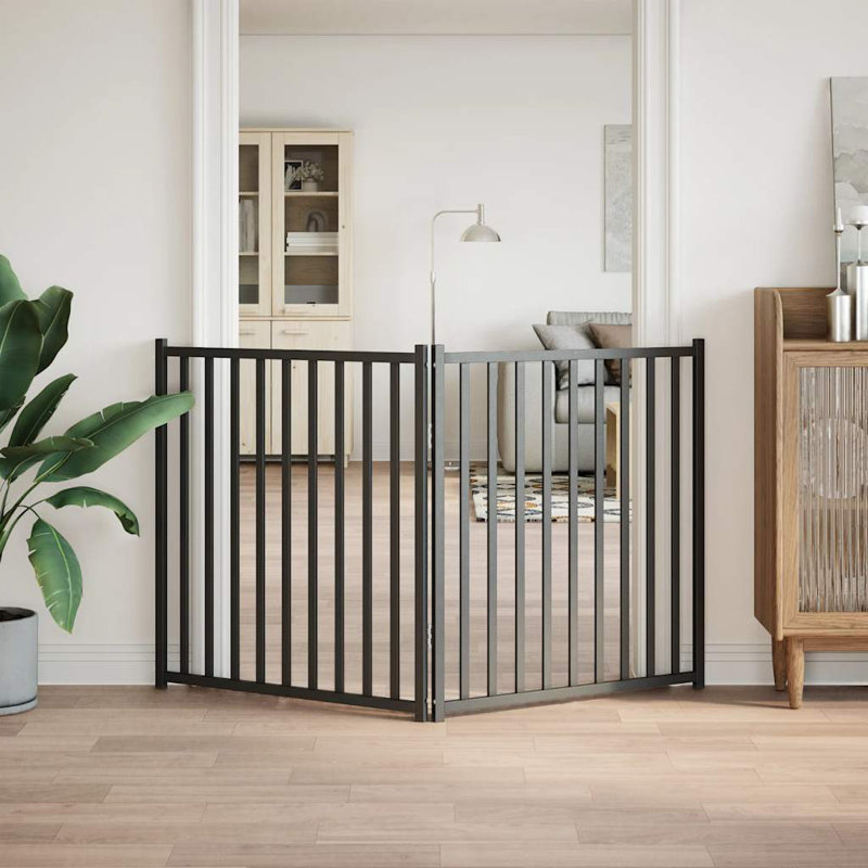 Soma Solid Wood Dog House Door, 90cm H x 160cm W x 2cm D, Black
