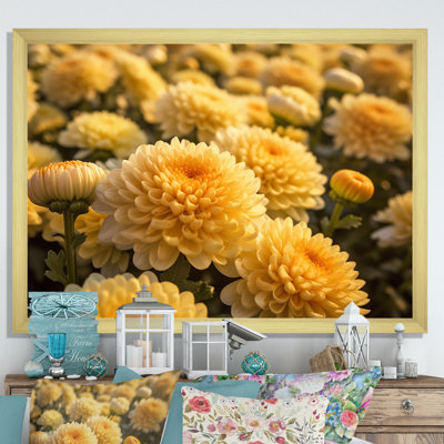 «Yellow Chrysanthemums Field» sur impression sur toile