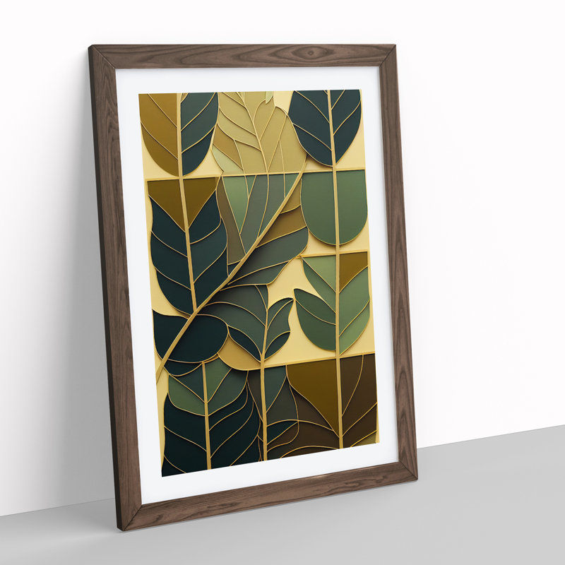 Leaves - Framed Print, 46cm H x 34cm W x 2cm D, Walnut