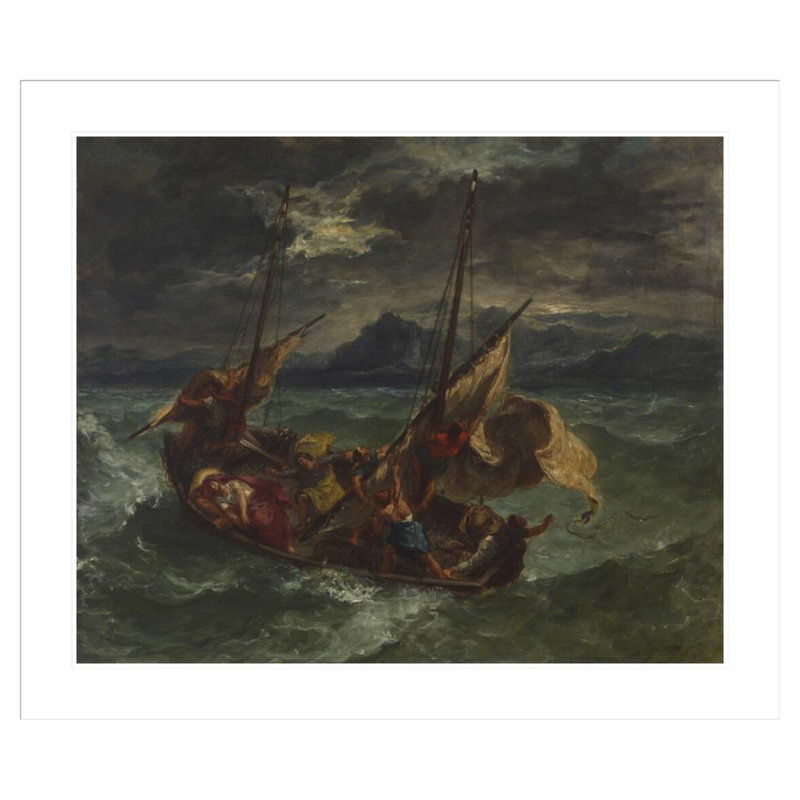 «Christ on the Sea of Galilee» par Eugène Delacroix, impression giclée encadrée, H 33,5 po x l 39,45 po