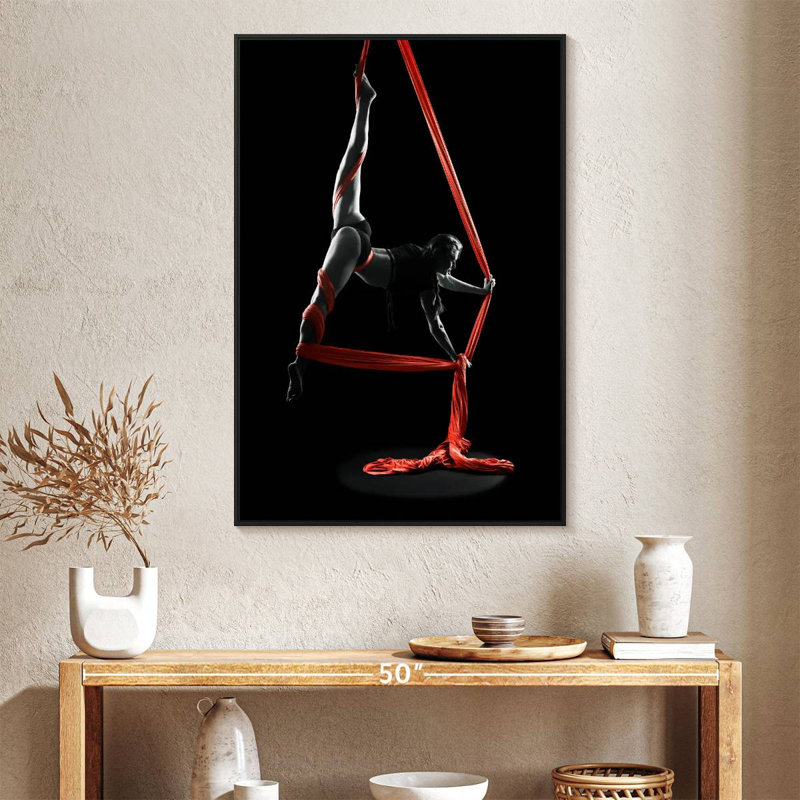 Soie aérienne, Cadre flottant noir, 27 po x 40 po
