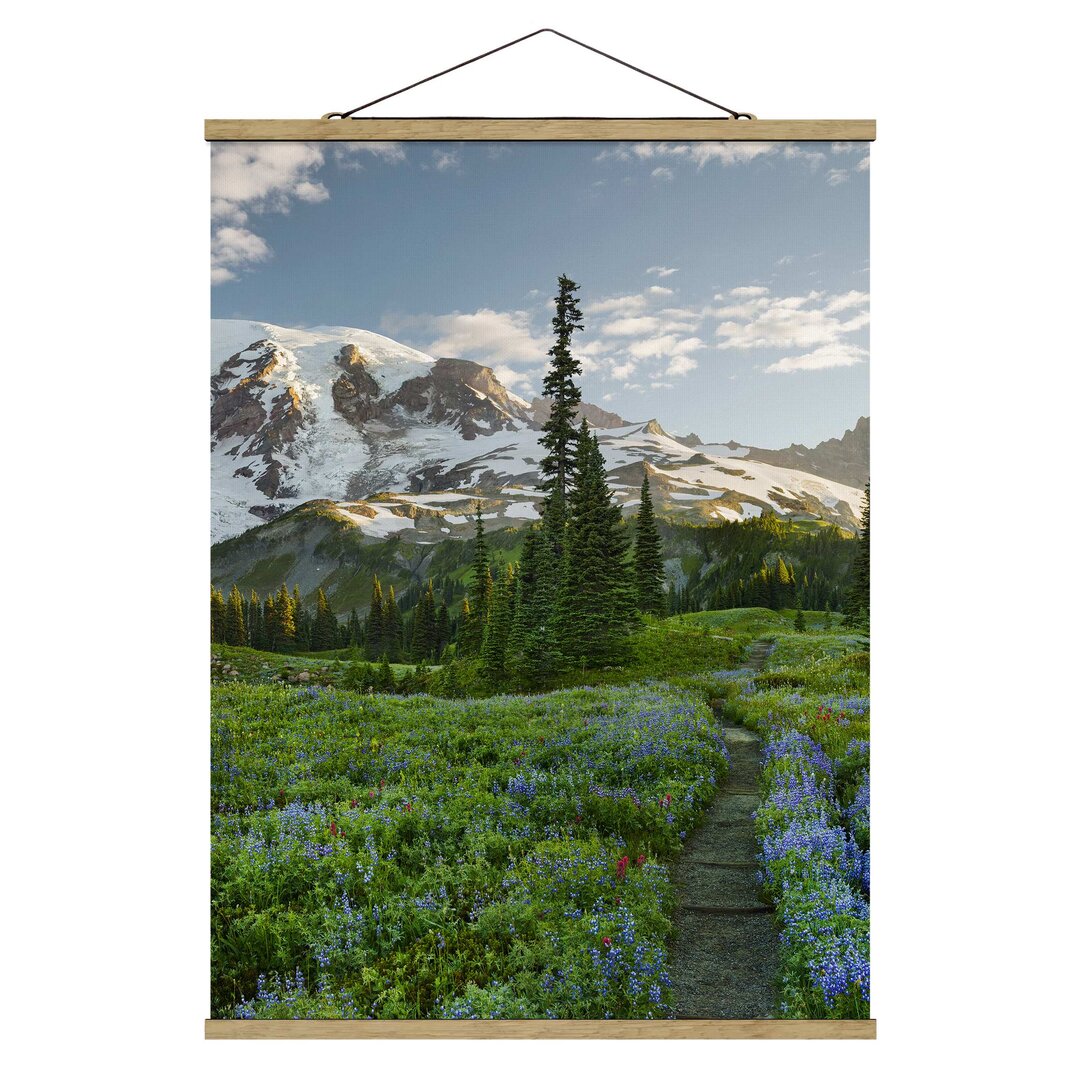 Stoffbild Bergblick Wiesenweg