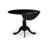 3 Piece Modern Dining Table Set Contains a Round Wooden Table with Dropleaf and 2 Shitake Linen Fabric Parsons Dining Chairs, Wirebrushed Black-1003565-1003564-1033827