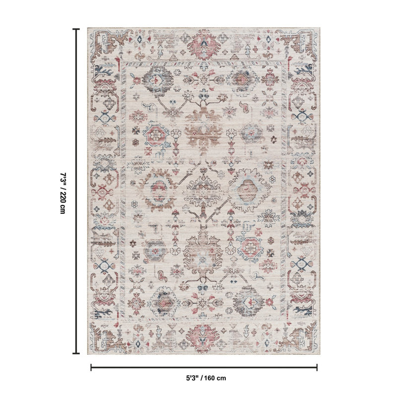 Tapis multi-usages de 160 x 210 cm, design classique, pour la maison, 100 % coton, épaisseur de velours de 0,7 cm, sans danger pour les animaux, confort durable, résistant aux taches, hauteur de velours