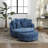 Upholstered Barrel Chair With Ottoman-100891575