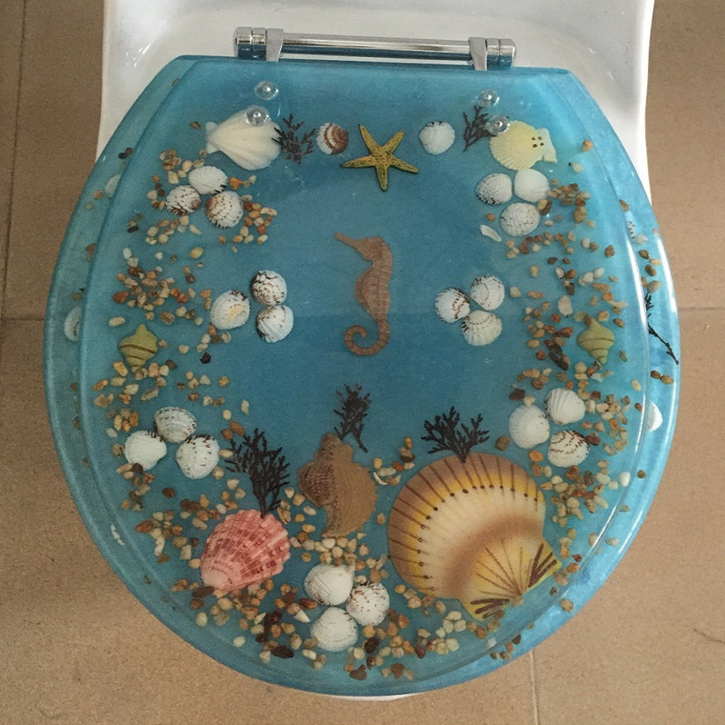 19'' Toilet Seat Sea Treasure , Blue