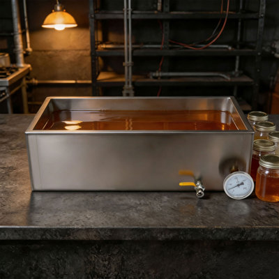 Marmite à évaporation en acier inoxydable avec robinet et thermomètre