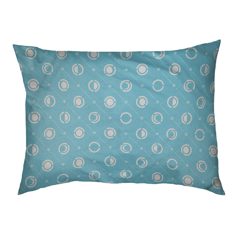 Coussin intérieur pour chien moon phases Chenault, Petit (l 28 po x P 6 po x H 18 po), Bleu sarcelle / blanc