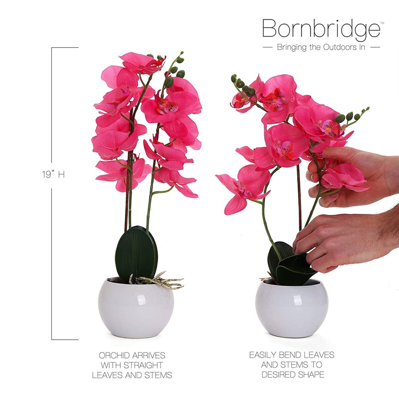 Orchidée artificielle dans un vase, Rose vif