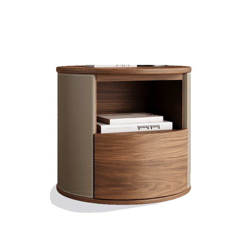 Table de chevet en cuir de style contemporain avec tiroir pour chambre à coucher