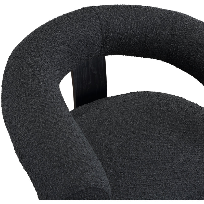 Winston 35.5'' Wide Armchair, Black Boucle Fabric