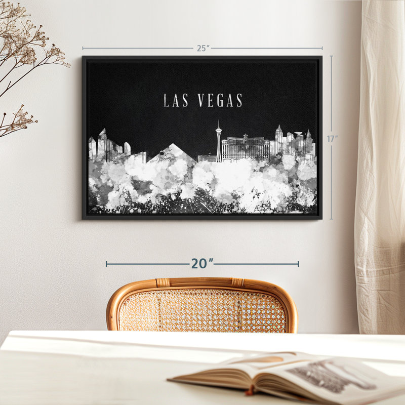 "Las Vegas noir et blanc", H 17 po x l 25 po
