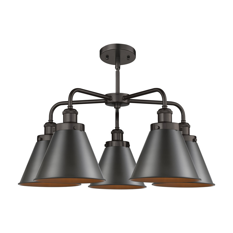 Lustre traditionnel / classique à 5 lumières Amalle, Bronze huilé, Bronze huilé