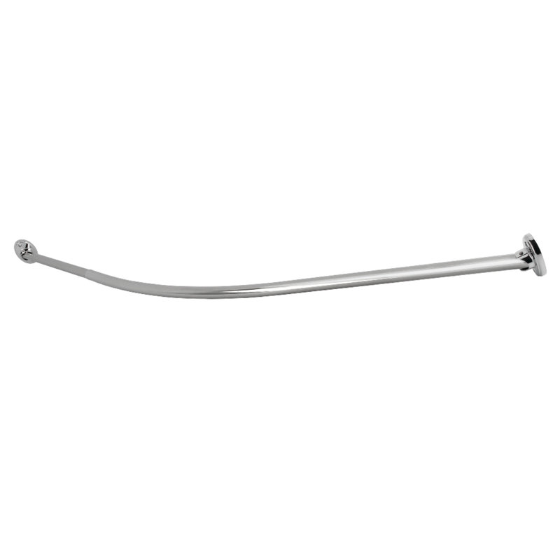 Kingston Brass Edenscape 72-Inch Stainless Steel Single Curved Shower Curtain Rod, Polished Chrome