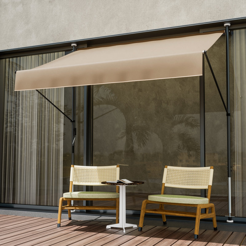 Dakota Fields 300cm W x 120cm D Polyester Cover Retractable Patio Awning