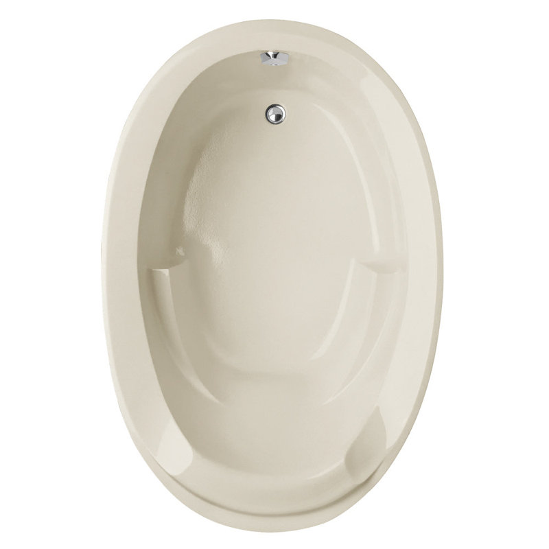 Baignoire à air chute 60" x 36" Designer, Biscuit, Nickel poli