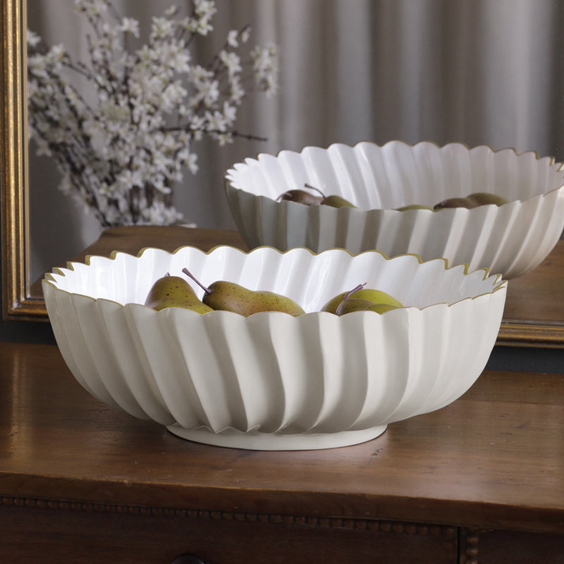 Encanto Serving Bowl, Cream/White, 14"