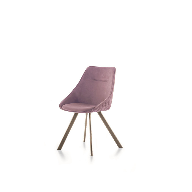 Pearsall 116.84cm H Upholstered Metal Side Chair, Graphite, Lilac