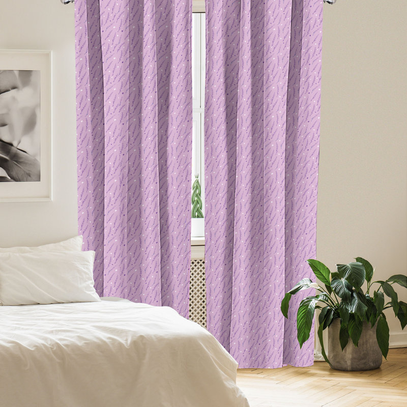 Rideaux 4 panneaux Ophelia & Co., papillons lavande, quartz lilas et blanc, L 56 po x L 95 po