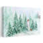 Winter Forest Decorating Peaceful Serene Abstract Christmas Tree Evergreen Tree Dog Forest Landscape Wall Art Print by Rosana Laiz Blursbyai - Wrapped Canvas Print-156275513