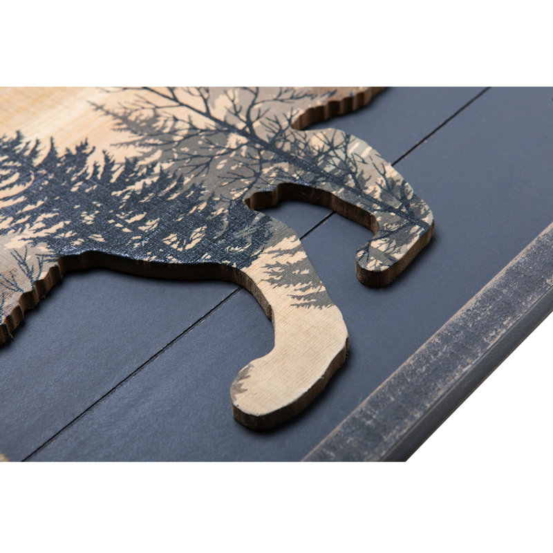 Décoration murale loup qui hurle dans les bois, H 17,99 po x l 28,03 po x P 0,91 po