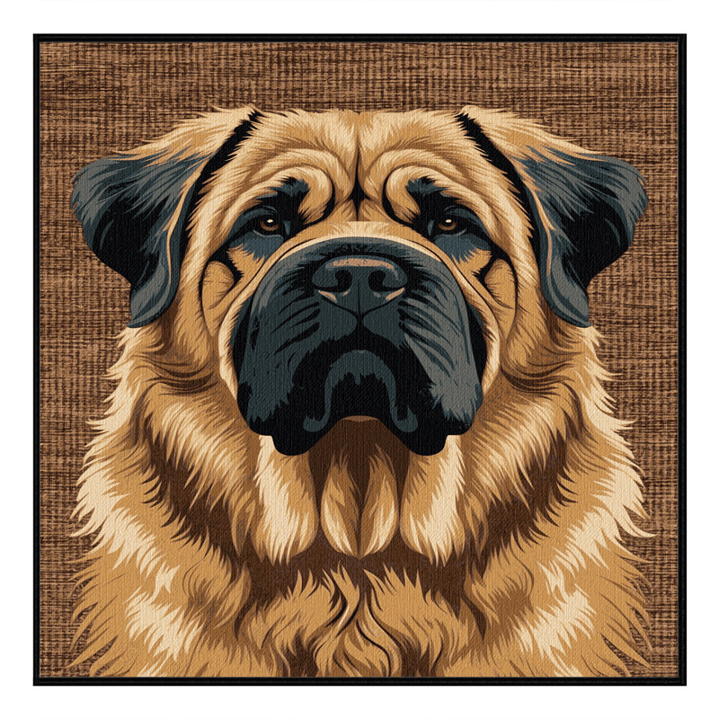  Tapis lavable tibétain mastiff, Carré 4 pi