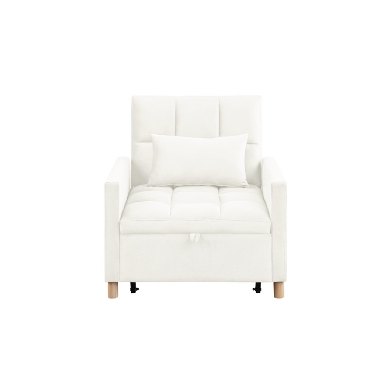 Multi-Functional Sleeper Chair With Soft Velvet Fabric