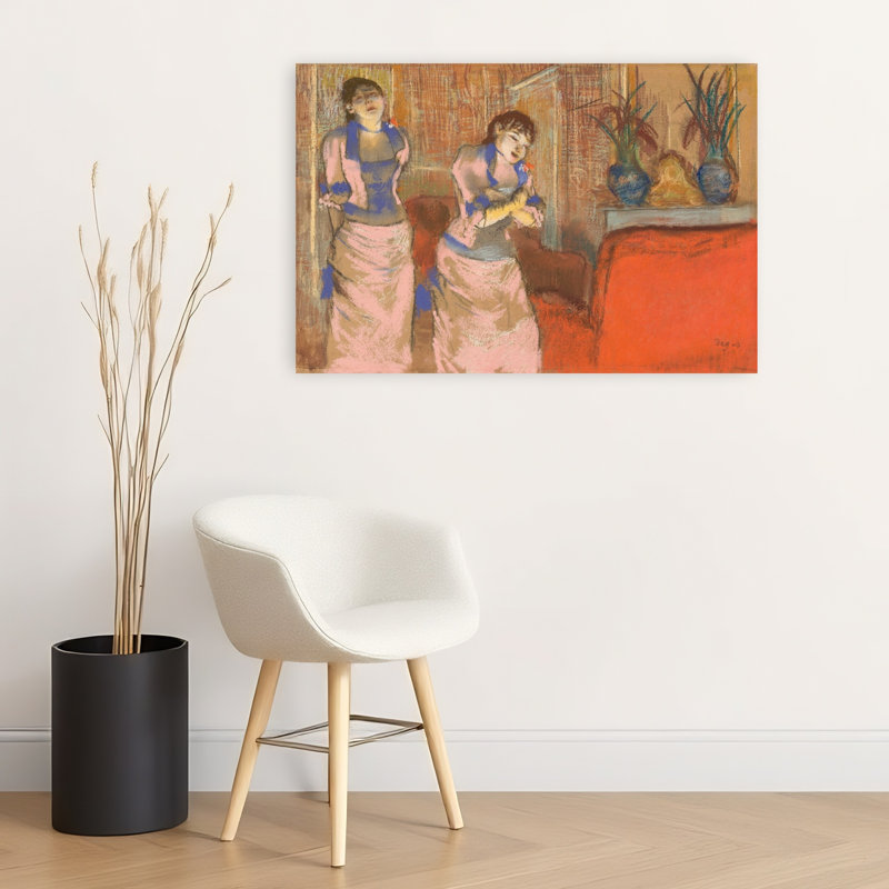 Deux femmes, vers 1878-1880. Estampe murale abstraite impressionniste représentant l'architecture contemporaine.