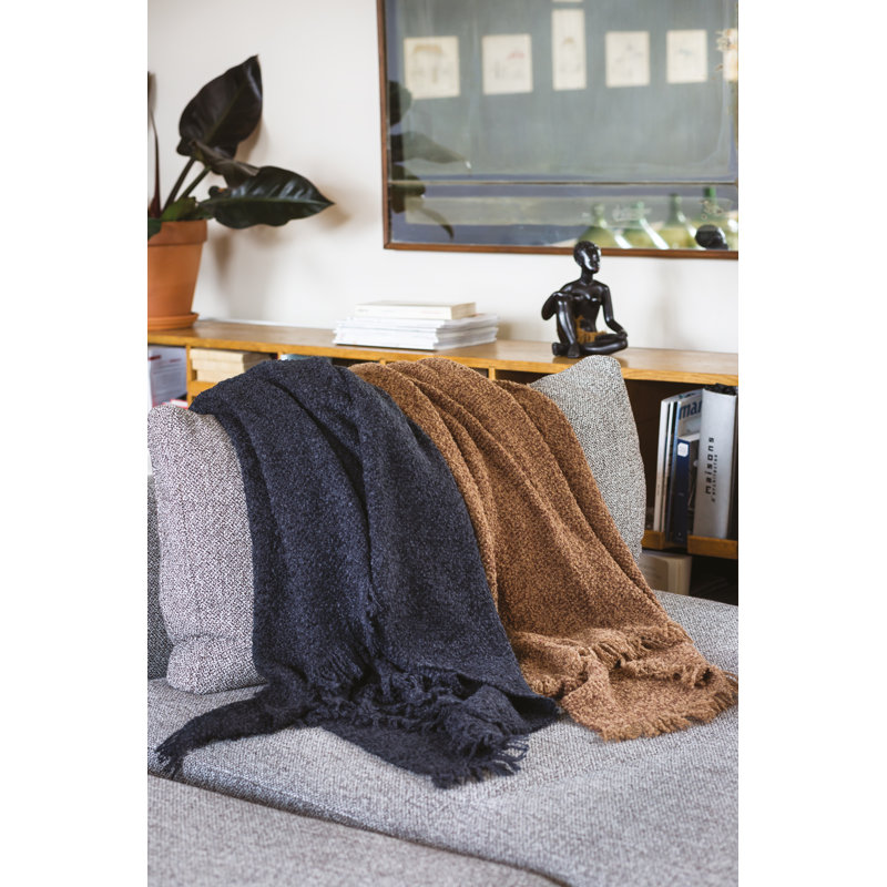 Menton Throw Blanket, Coal