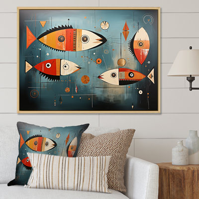 Collage de poissons de minimalisme jinat I - impression
