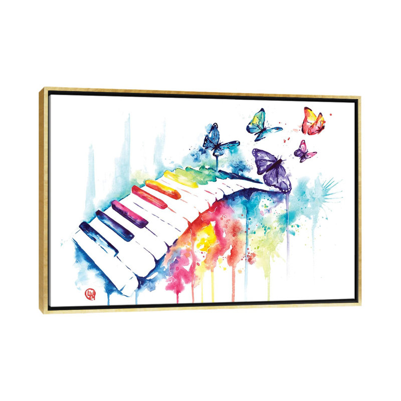 «Take Me Away» par Lisa Whitehouse - impression d'art graphique, H 40 po x l 60 po x 1,5 po, Toile encadrée d'or