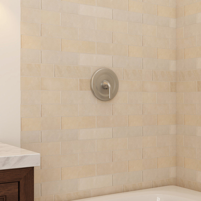 Moen-Compatible Replacement Shower Trim Kit Stainless Steel Shower Panel & Alloy Lever, Brushed Nickel