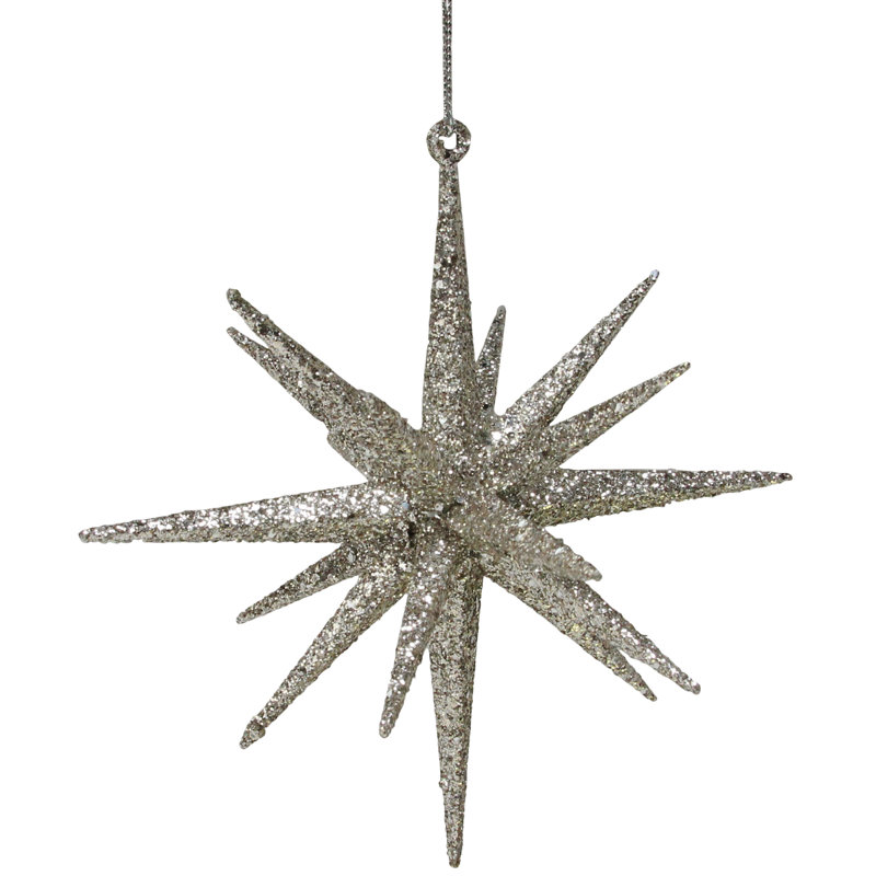 Ornement de Noël étincelant suspendu, H 5 po x l 5 po x P 5 po, Or