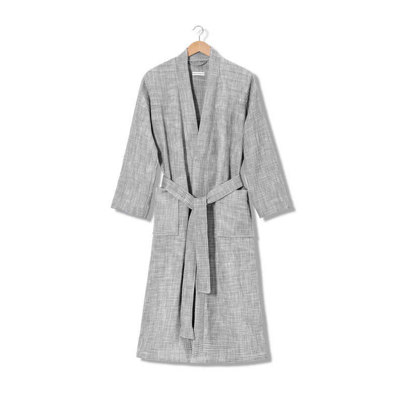 Peignoir mi-mollet unisexe avec poches Boelter, S / M, Gris foncé